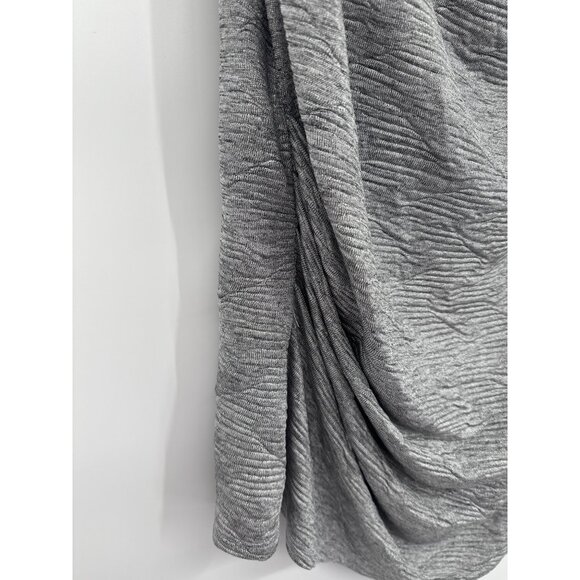 Calvin Klein top size XL Womens Silver Metallic Cowl Neck  Ruched knit textured - Picture 5 of 7